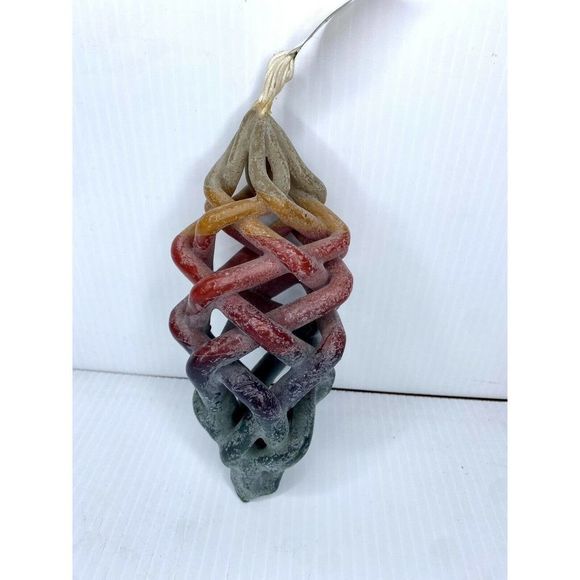 Multi-color Hand Crafted Fine Art Spiral Custom Candle Beeswax 7.5 Inches - Picture 2 of 10